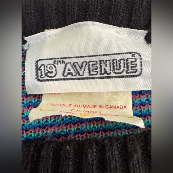 Rare Vintage 80’s 19th Avenue Art Deco Women Funky 100% Acrylic Ribbed Sweater - Picture 7 of 9